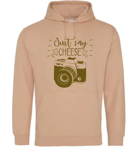 Женская толстовка (худи) Just say cheese Песочный фото