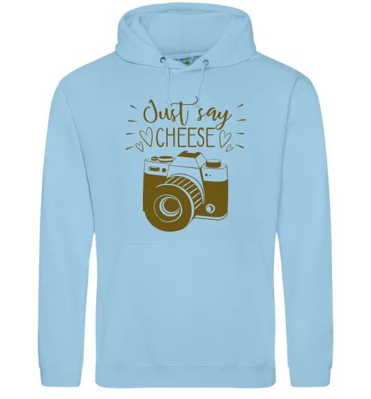 Жіноча толстовка (худі) Just say cheese Блакитний фото
