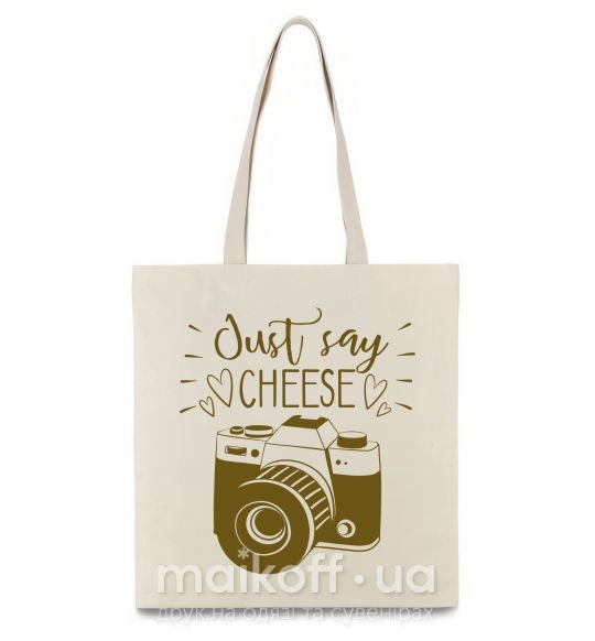 Эко-сумка Just say cheese Бежевый фото