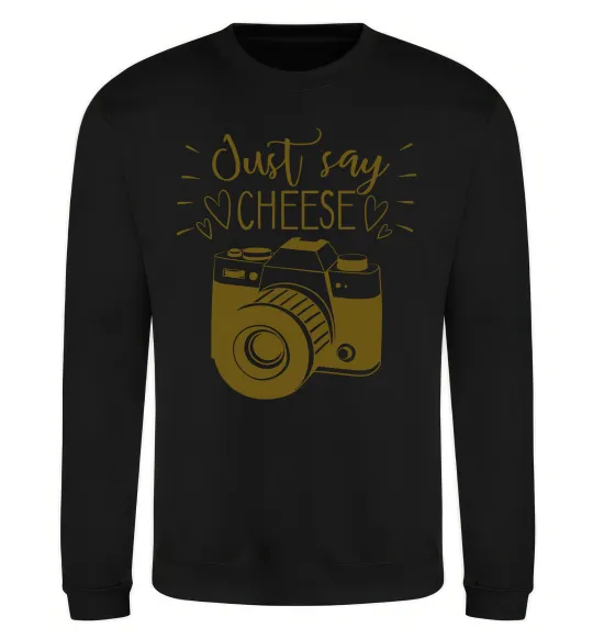 Свитшот Just say cheese Черный фото