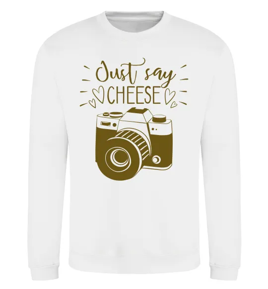 Свитшот Just say cheese Белый фото