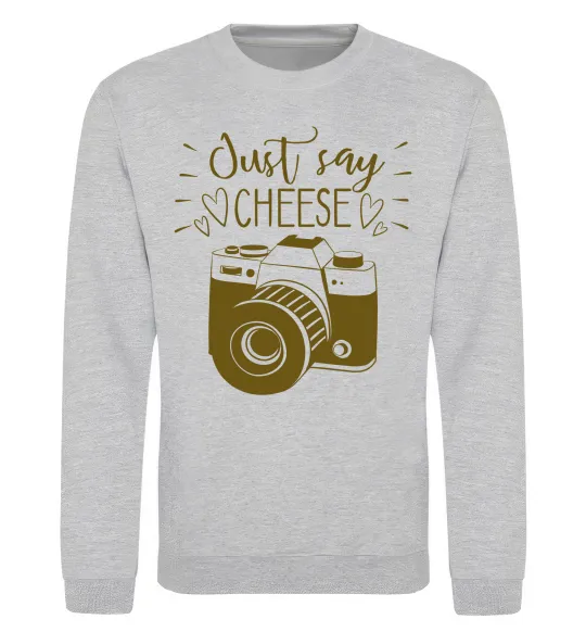 Свитшот Just say cheese Серый меланж фото