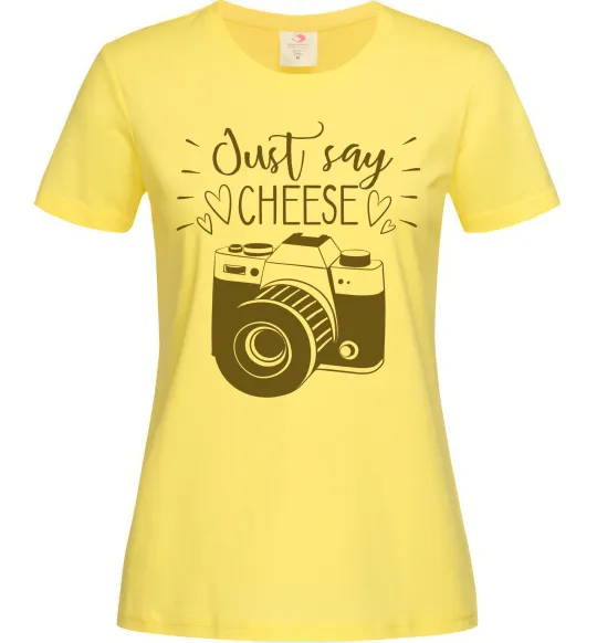 Жіноча футболка Just say cheese Лимонний фото