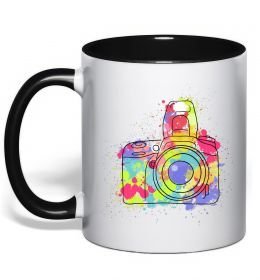 Чашка с цветной ручкой Сamera