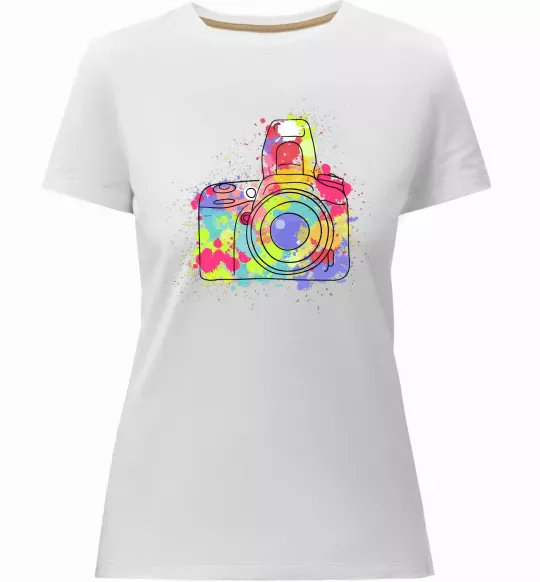 Женская премиум футболка Сamera Белый фото