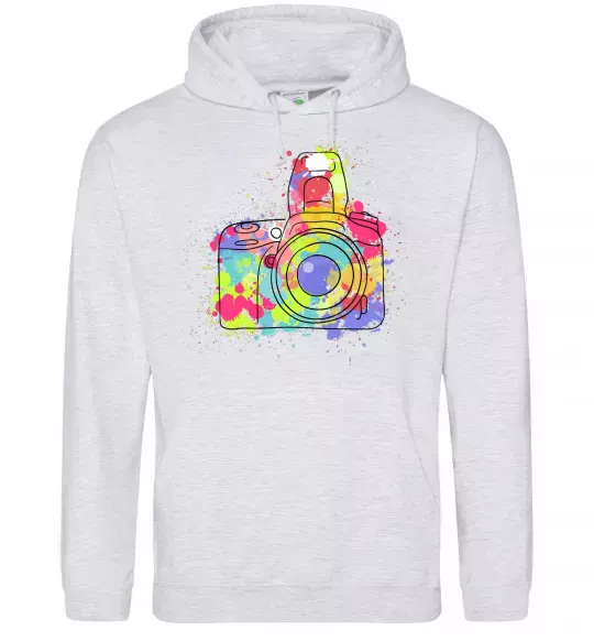 Женская толстовка (худи) Сamera Серый меланж фото