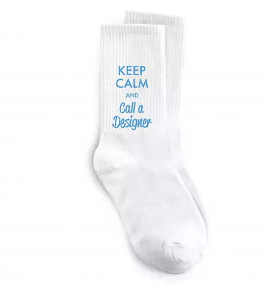 Носки Keep calm and call a dsigner Белый фото