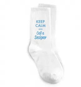 Носки Keep calm and call a dsigner Белый фото