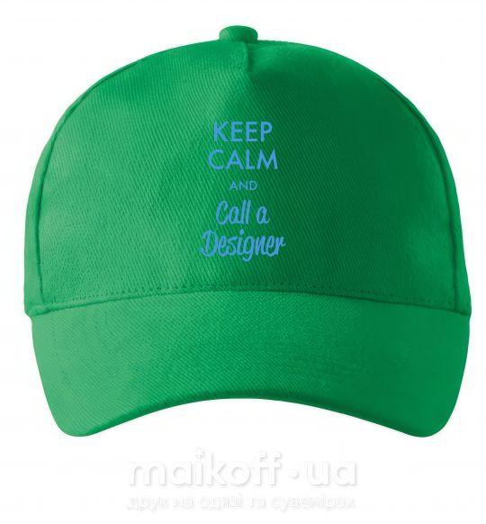 Кепка Keep calm and call a dsigner Зелений фото