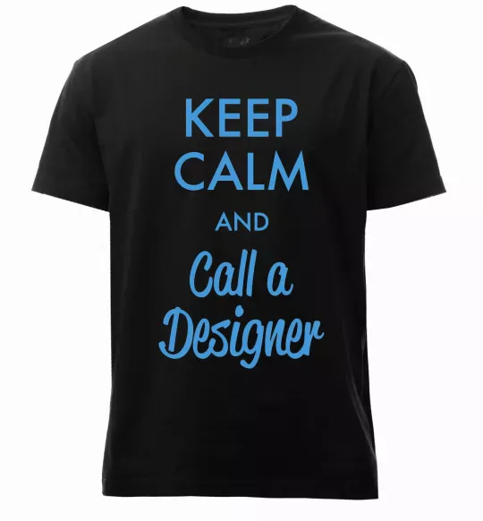 Мужская премиум футболка Keep calm and call a dsigner Черный фото