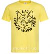 Чоловіча футболка Eat sleep meow repeat Лимонний фото