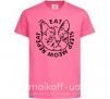 Детская футболка Eat sleep meow repeat Ярко-розовый фото