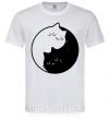 Мужская футболка Cat black and white Белый фото