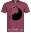 Чоловіча футболка Cat black and white Бордовий фото