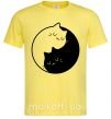 Мужская футболка Cat black and white Лимонный фото