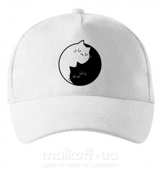 Кепка Cat black and white Белый фото
