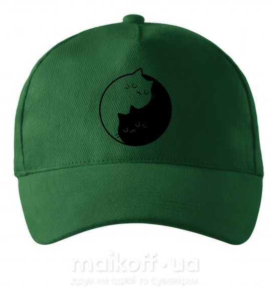 Кепка Cat black and white Темно-зелений фото