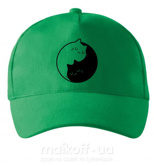 Кепка Cat black and white Зеленый фото