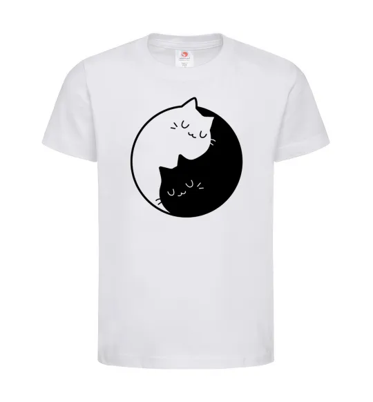 Дитяча футболка Cat black and white Білий фото