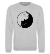 Світшот Cat black and white Сірий меланж фото