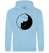 Женская толстовка (худи) Cat black and white Голубой фото