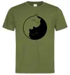 Чоловіча футболка Cat black and white Оливковий Чоловіча футболка Cat black and white Оливковий фото