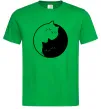 Чоловіча футболка Cat black and white Зелений Чоловіча футболка Cat black and white Зелений фото