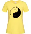 Женская футболка Cat black and white Лимонный фото