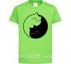 Детская футболка Cat black and white Лаймовый фото