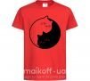 Детская футболка Cat black and white Красный фото