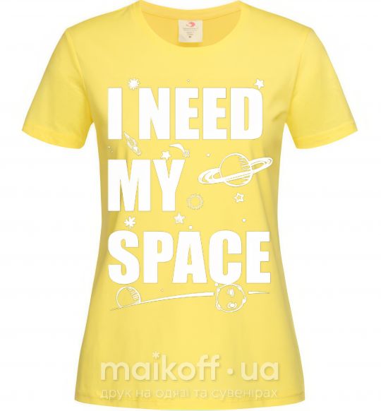 Жіноча футболка I need my space Лимонний фото