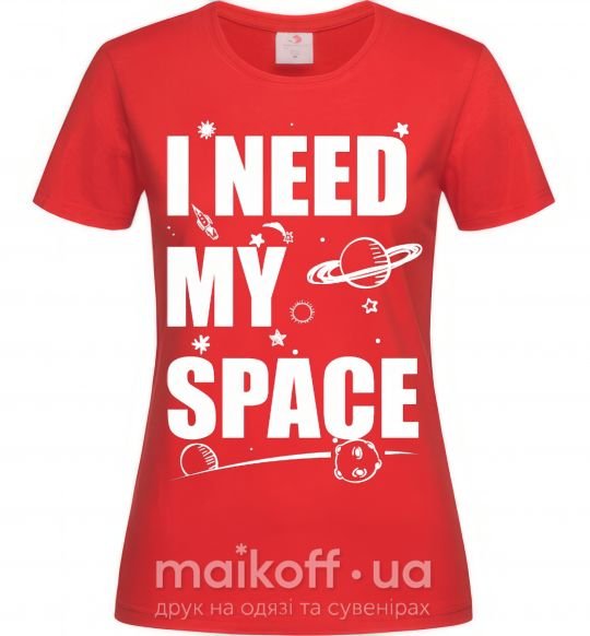 Жіноча футболка I need my space Червоний фото
