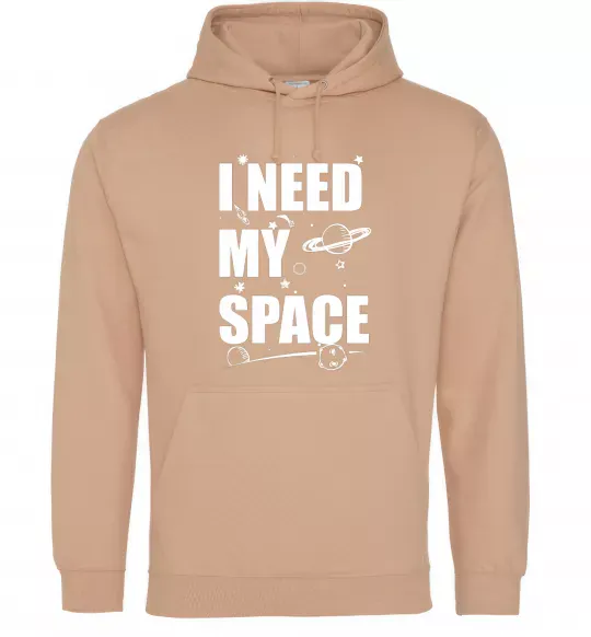 Чоловіча толстовка (худі) I need my space Пісочний фото