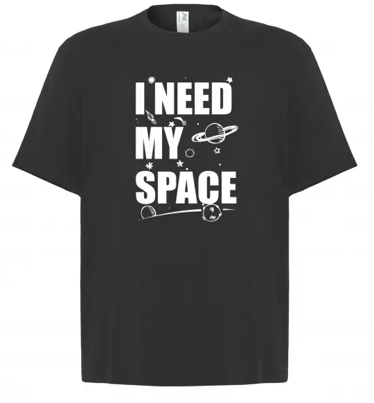 Футболка Оверсайз I need my space Чорний фото