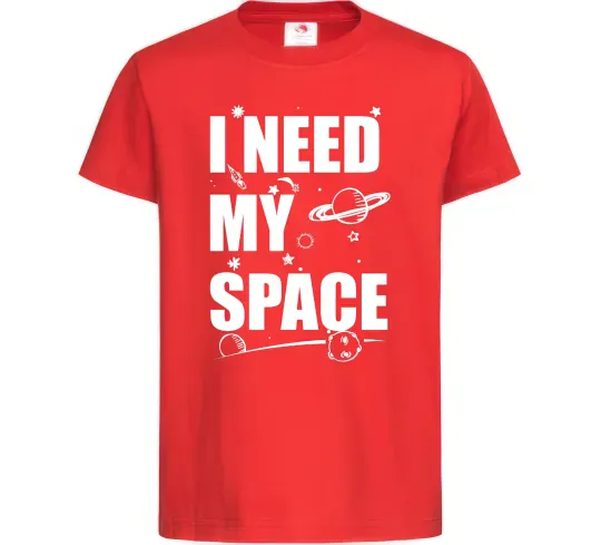 Детская футболка I need my space Красный фото