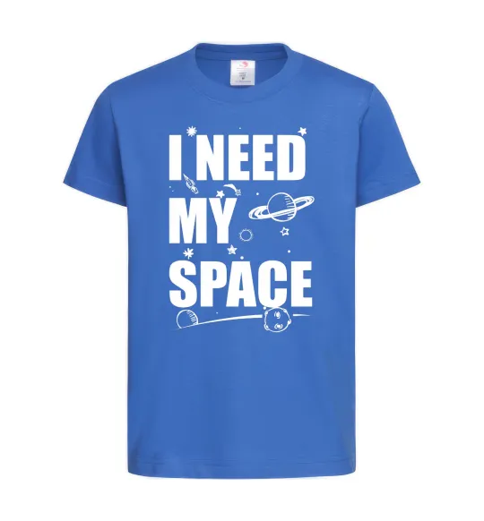 Детская футболка I need my space Ярко-синий фото