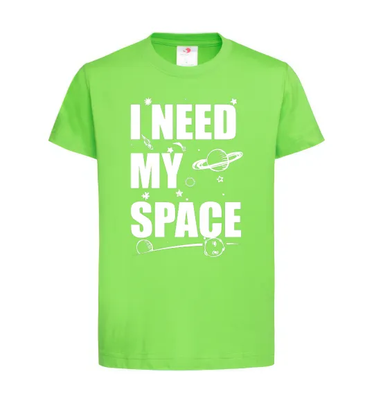 Детская футболка I need my space Лаймовый фото