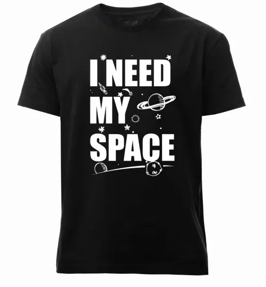 Чоловіча преміум футболка I need my space Чорний фото
