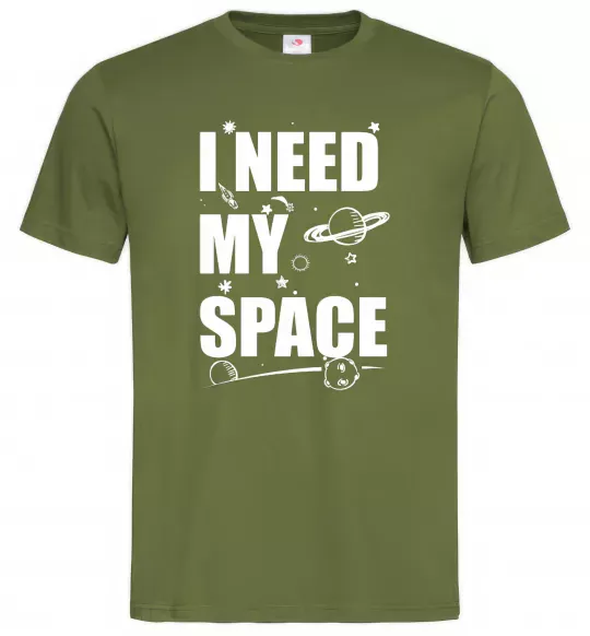 Чоловіча футболка I need my space Оливковий фото
