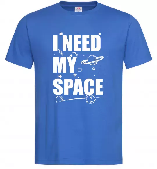 Чоловіча футболка I need my space Яскраво-синій фото