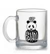 Чашка скляна Keep calm and love panda Прозорий фото