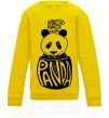Детский Свитшот Keep calm and love panda Солнечно желтый фото
