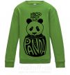 Детский Свитшот Keep calm and love panda Лаймовый фото