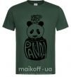 Мужская футболка Keep calm and love panda Темно-зеленый фото
