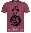 Мужская футболка Keep calm and love panda Бордовый фото