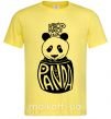 Чоловіча футболка Keep calm and love panda Лимонний фото