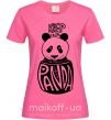 Женская футболка Keep calm and love panda Ярко-розовый фото
