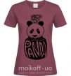 Женская футболка Keep calm and love panda Бордовый фото