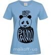 Женская футболка Keep calm and love panda Голубой фото
