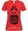 Женская футболка Keep calm and love panda Красный фото